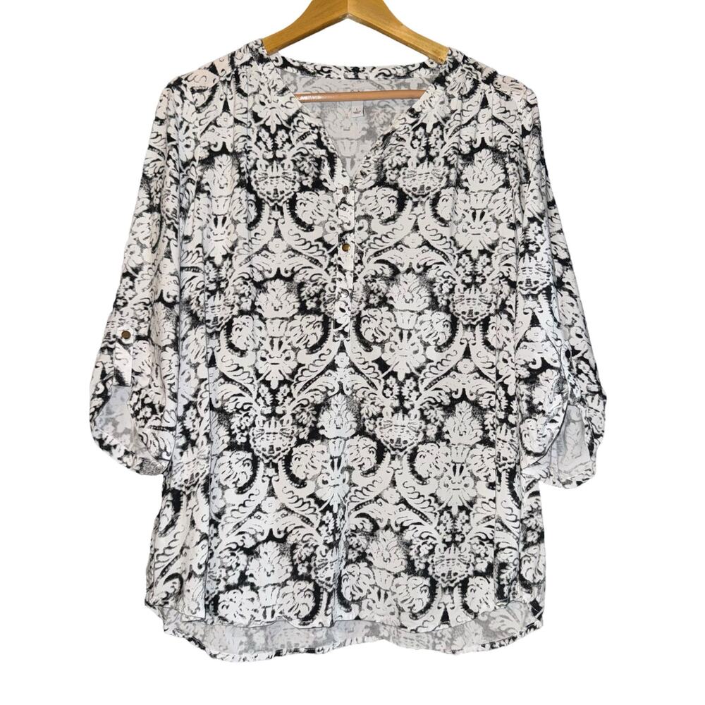 Croft & Barrow Boho Peasant Top Women's Large Resort Vacation Summer Old Money